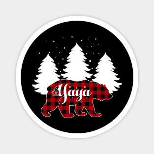 Yaya Bear Buffalo Red Plaid Matching Family Christmas Magnet